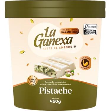 Imagem de Pasta de Amendoim Integral, Zero, Sabor Pistache com Whey 450g – La Ganexa