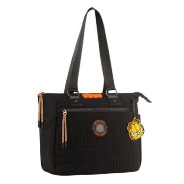 Imagem de Bolsa Garfield Semax Ombro Tote Bag Feminina Nylon GF25033, Preto