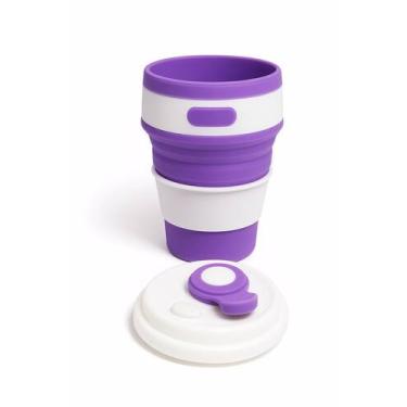 Imagem de Copo Ecológico Dobrável Portátil Reutilizável 350ml - Pop Shope, Roxo