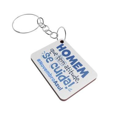 Imagem de Kit Chaveiro MDF Novembro Azul Campanha de Conscientização - R9 Decor,