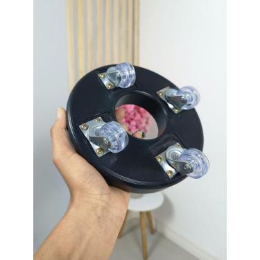 Imagem de Suporte De Vaso Redondo Com Rodinha Cristal 20 cm Cores - PlastV, Pret