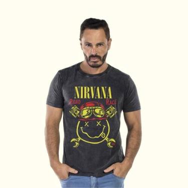 Imagem de Camiseta Masculina Estampada Nirvana - Johny Libre, Preto estonado, XG