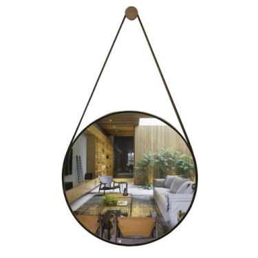 Imagem de Espelho Decorativo Redondo 60cm com Alça - Ornamo Decor, Cafe