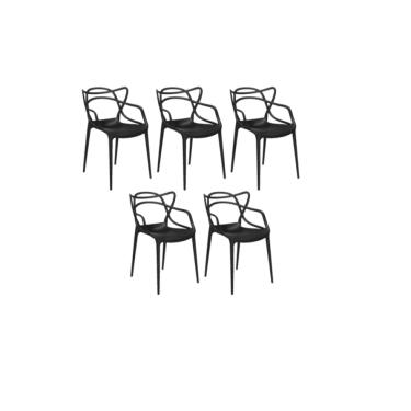 Imagem de Kit 5 Cadeiras Allegra Preta Sala Cozinha Jantar