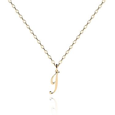 Imagem de Sincerely Silver Colar feminino com pingente de letra A-Z banhado a ouro 14 quilates, banhado a ouro rosa ou prata esterlina 925, fofo, bonito, delicado, feminino com letras maiúsculas, Prata