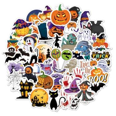 Imagem de 50 peças de adesivos com tema de abóbora de Halloween, enchimentos de saco de brindes de Halloween, lembrancinhas de festa para adultos, decorações de artigos de festa