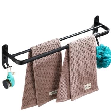 Imagem de Porta Toalha, Toalheiro de Parede Duplo Premium Adesivo sem Furo Banheiro Acessórios(Toalheiro Duplo 46/48cm)