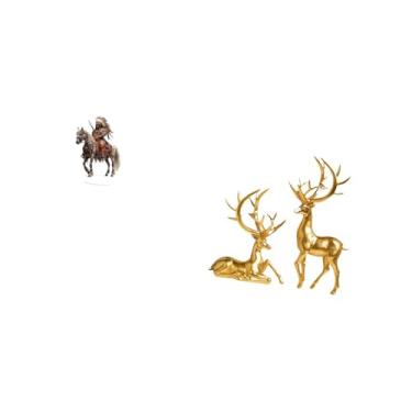 Imagem de Vaveren Ornamento de Cavaleiro Acrílico, Peça Central de Mesa, Presente à Prova D'água, Decoração de Mesa com Base, Resina, Estatuetas de Veado para Banca