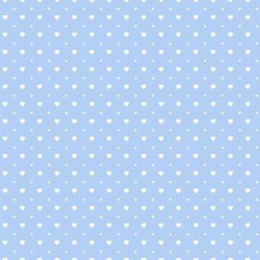 Imagem de Tecido Tricoline Corações e Poá Fundo Azul - Peripan - 50 x 150 cm - I