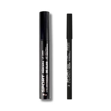 Imagem de MÁSCARA DE CÍLIOS SPORT EYELASH 8G + LÁPIS PRETO EYELASH 1,2G Pink Cheeks - Esporte Beleza Solar Maquiagem Sombra Radicais Livres Textura Pele Rímel Ultrarresistente À Prova D'água Define Dá Volume por até 12 Horas, Não Borra, Não Esfarela, Não Escorre, Fácil Aplicação e Testado Dermato e Oftalmolog