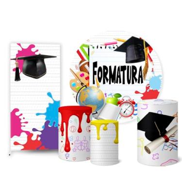 Imagem de Trio Capas Cilindro + Painel Sublimado + Painel Lateral Formatura (K2FOR0011)