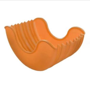 Imagem de Suporte de silicone para hambúrguer – protetor de alimentos macio, ranhuras anti-gotejamento, mordida em forma de U, pode ser lavado na lava-louças para reduzir a bagunça e apoiar sanduíches