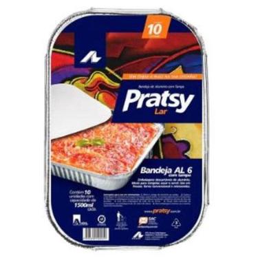 Imagem de Bandeja De Alumínio Com Tampa 1500Ml - 10 Unidades