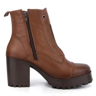 Imagem de Bota Coturno Feminino Cano Curto Zíper Lateral Bota Casual - HALDRYS, 