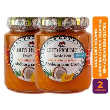 Imagem de Kit c/ 2 Doce Diet Vegano de Abóbora com Coco Cremosa Sem Açúcar - Die