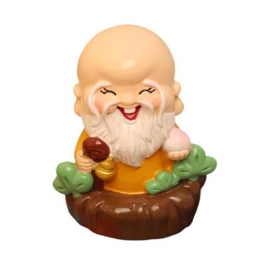 Imagem de KiBcsLic Estátua chinesa tradicional estatueta presentes coleção de obras de arte ornamento escultura para inauguração sala de estar lareira interna, Deus Da Longevidade