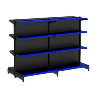 Imagem de Gondola Centro 142 Amapa Flex Kit 2 Metros Preto Pe Az - Amapá