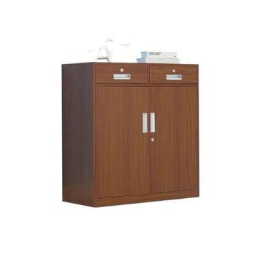 Imagem de Armário de Arquivos Armário de ferro com 1mm espessura, armário armazenamento ferramentas para casa, varanda, escritório, arquivo bloqueio, dados(Brown)