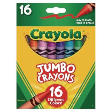 Imagem de Giz de cera grande Crayola, cores sortidas, ótimo giz de cera infantil, 16 unidades, Pack Of 2