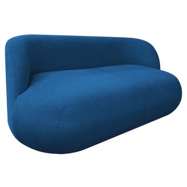 Imagem de Sofá Nimbus 180cm Orgânico Luxo Sala Recepção 3 Lugares Linho Azul Royal