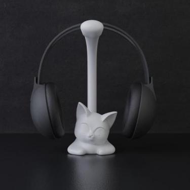 Imagem de Suporte Fone Ouvido Mesa Headset Gamer GATINHO MINIMALISTA com e sem f
