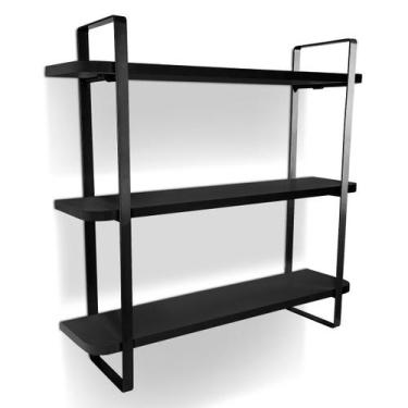 Imagem de Prateleira Tripla Nicho Hone Modelo Industrial Decoração Casa 60x15 Pr