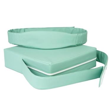 Imagem de Almofada Assento Infantil com Cinto de Segurança, PVC Impermeável, 35x35cm, Regulável, para Bebês 6 Meses a 7 Anos, Quadrada, Densidade 23, Lavável (Verde)