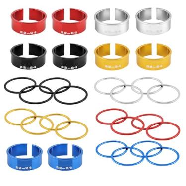 Imagem de Yuauy Adaptador de suporte inferior de bicicleta de 24 mm a 22 mm, espaçador de eixo BB, conversor de arruela de pedalada, liga de alumínio, total de 10 conjuntos, 5 cores para MTB Road Mountain Bike