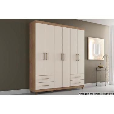 Imagem de Guarda Roupa Solteiro 6 Portas E 4 Gavetas Canadá Plus Cinamomo Conquista