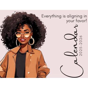 Imagem de Calendário feminino preto 2026, calendário de mesa motivacional para mulheres negras - 14 meses 6 × 4 cartões com suporte de madeira - presentes de Natal (de novembro de 2025 a dezembro de 2026)