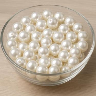Imagem de Laopottbeads 230 peças de contas de pérolas brancas marfim de 12 mm para fabricação de joias, kit DIY de pérolas redondas para pulseiras, brincos, colares e tornozeleiras