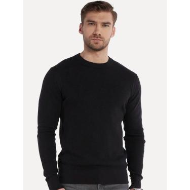 Imagem de Moletom Calvin Klein Masculino Crewneck Piquet Tag Jogger Preto Tamanho:P-Masculino