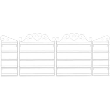 Imagem de ZDJZMGZ Armazenamento de verniz para unhas, prateleira de garrafa de esmalte montada na parede, prateleira de armazenamento de perfume, prateleiras suspensas para salão/beleza/loja de unhas (branco, 4