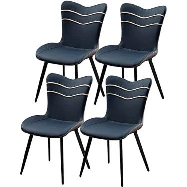 Imagem de Conjunto de cadeiras de jantar – Cadeiras de canto de cozinha, cadeiras de cozinha, sala de jantar, cozinha, sala de estar, conjunto de 4, cadeiras laterais modernas estofadas para sala de estar com