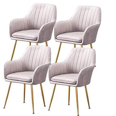 Imagem de Cadeira de jantar, cozinha, sala de jantar, móveis, cadeiras de veludo, conjunto de 4 poltronas de cozinha, sala de estar, com pernas de metal, assento e encostos de veludo para sala de estar, quarto