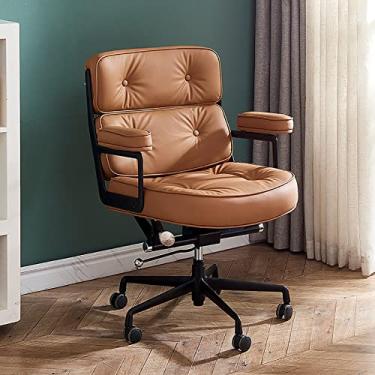 Imagem de Cadeira de escritório para jogos cadeira de computador cadeira de mesa ergonômica, cadeira de escritório em casa de couro PU 120° cadeira de balanço para computador com encosto médio com apoio de