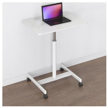 Imagem de ARyako Mesa móvel com altura ajustável, mesa de laptop móvel, mesa de carrinho de rodinhas com mola a gás