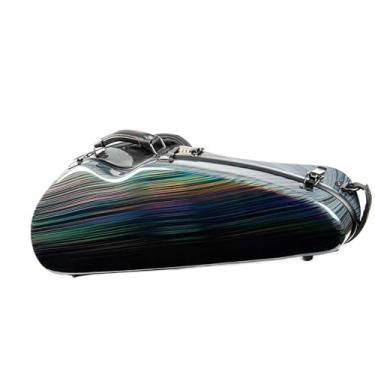 Imagem de Estojo Para Violino, Tamanho 4/4, Fibra De Carbono Híbrida Triangular Ampliada, Com Trava De Código, Bolsa Para Partituras Estojo para instrumento de violino