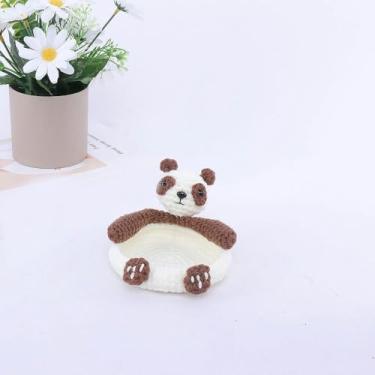 Imagem de HSYHKDSY 10 cm, vermelho e branco, 20 peças, jogo americano de crochê, para mesa, feito à mão, jogo americano lavável, porta-copos trançados (café, cerca de 10 cm, 20 peças)