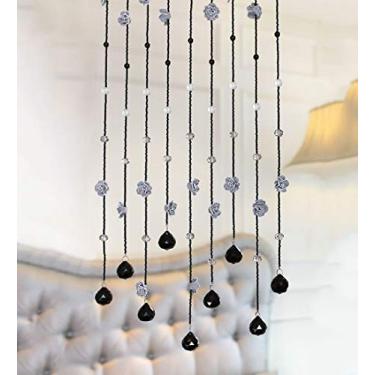 Imagem de Cortinas de cristal cortina de vidro rosa flor entrada corredor sala de estar cozinha 3 cores 20 tamanhos (cor: cinza, tamanho: 1,5 m-25 artigos)