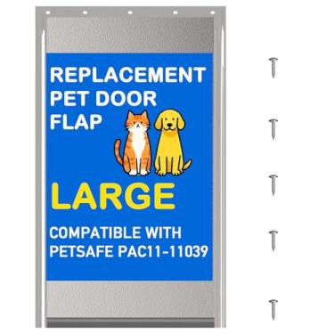 Imagem de 1 aba de substituição de porta grande para animais de estimação com parafusos, compatível com PetSafe Freedom PAC11-11039 (translúcido moky)