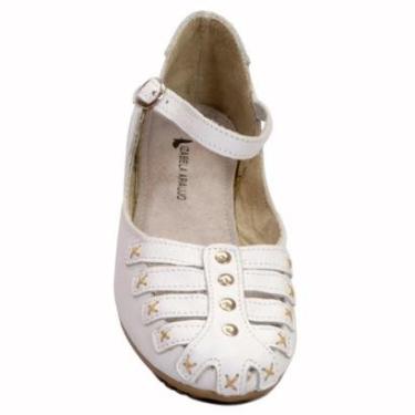 Imagem de sapatilha de couro feminina estilo retrô cor branca Izabela Araújo-Feminino