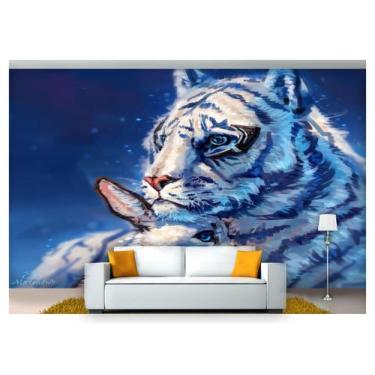 Imagem de Papel De Parede Animais Tigre Branco 3D Anm195 - Você Decora