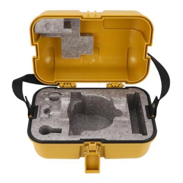 Imagem de Caixa de instrumento de nivelamento, caixa de armazenamento de nível de estação total de plástico com trava única para equipamento de levantamento, amarelo