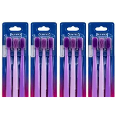 Imagem de Kit Escova de Dente Adulto 3 Unidades com Cerdas Macias 18cm + Capas Protetoras – Ideal para Viagem e Uso Diário ((12) Escovas Pastel S/CAPA)