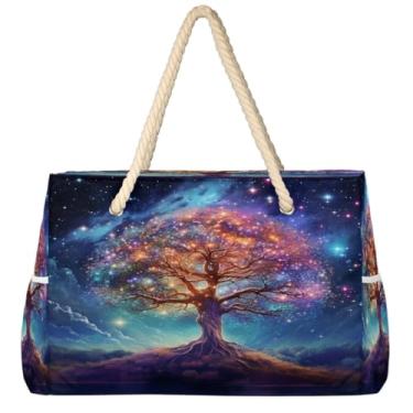 Imagem de hongjinglin Bolsa de praia grande, leve, dobrável, amor, autismo, colorida, bolsa de ombro para piscina, Cor 6, Large