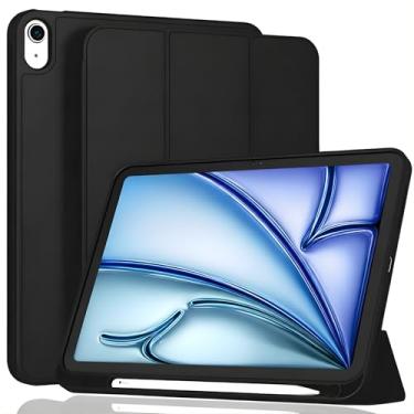 Imagem de Capa Slim para iPad Air M3/M2 (11" Polegadas, 2025/2024) e iPad Air 5/4 Geração (10,9" 2022/2020), Case com Suporte para Apple Pencil Auto Liga/Desliga, Anti Imapacto com Fechamento Magnético (Preto)