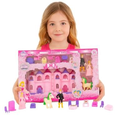 Imagem de Castelo Princesa Brinquedo Musical Completo com Personagens e Acessórios