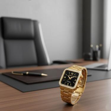 Imagem de Relógio Pallyjane Médio Estilo Executivo Quadrado Brilhante