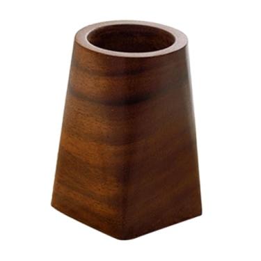 Imagem de ＫＬＫＣＭＳ Porta-canetas de mesa, porta-pincéis de maquiagem, estojo multifuncional de madeira para escritório e escola, organizador de pincéis de maquiagem, Redondo